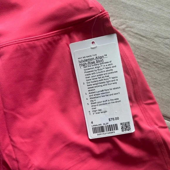 *SOLD* NWT Lululemon Align High-Rise Skirt Glaze Pink - Picture 3 of 10